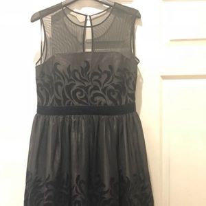 Mesh & Suede Black Dress